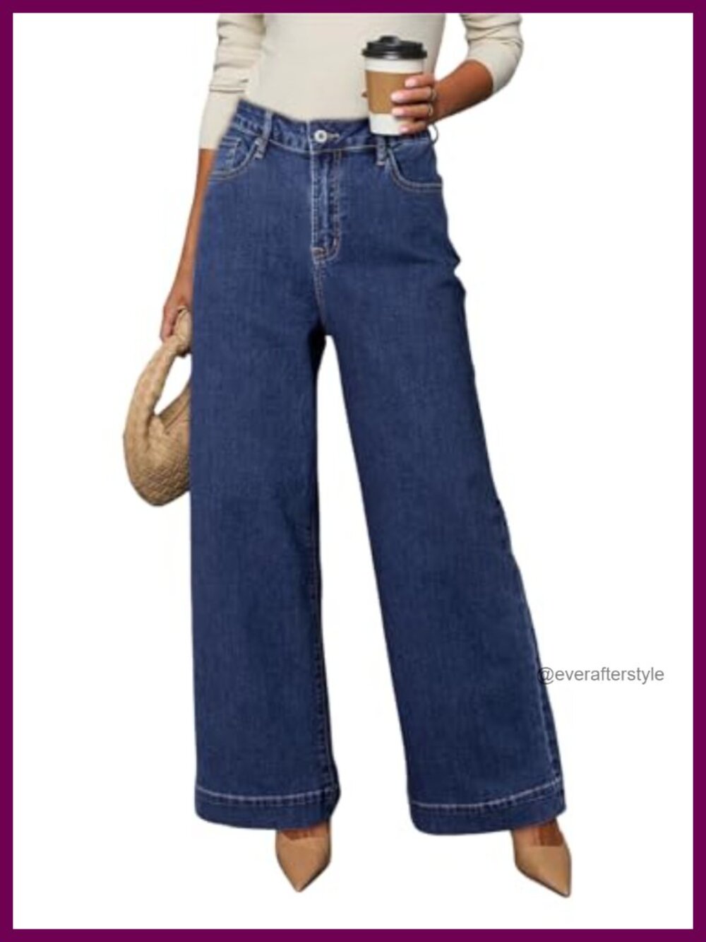 Dokotoo High Waisted Wide Leg Jeans Stretch Denim Pants